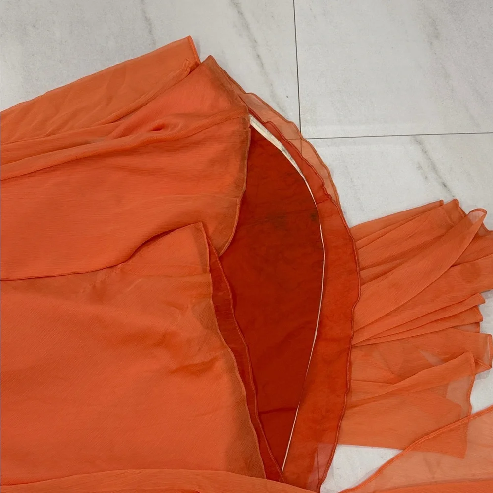 Elegant Custom Made MOB Coral One-Shoulder Evening Dress - Picture 4 of 7